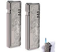 WIYETY 2 accendini tempesta a gas ricaricabili, antivento, a gas per campeggio (venduti senza gas butano)