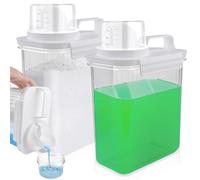 WIYETY 2 dispenser per detersivo ermetico da 2000 ml, con misuratore: detersivo in polvere, dispenser multiuso per detersivo, per detersivo in polvere, per detersivo, cereali