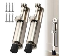 WIYETY 2 fermaporta con comando a piedi: 147 x 28 mm in lega di zinco con viti, in lega di zinco, fermaporta in metallo per porte da garage, porte interne e balconi