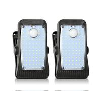 WIYETY 2 lampade solari per esterni: luce solare a LED, sensore di movimento, USB e modalità di ricarica solare, luci solari da giardino, IP65, impermeabile, per terrazze, balconi, recinzioni (bianco