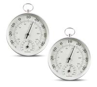 WIYETY 2 pezzi da 10 cm termoigrometro leggibile: termometro rotondo igrometro interno analogico, termometro ben leggibile, misuratore di umidità dell'aria per baby garage ufficio