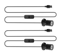 WIYETY 2 Pezzi Mini Spot Light: Mini Spot Light con interruttore, piccola luce d'accento, USB 5V 3 W Illuminazione puntiforme per vetrine, gioielli, vetrine, modelli (3000 K)