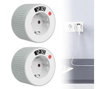 WIYETY 2 pezzi presa timer: presa con timer meccanico 24 ore, presa a risparmio energetico per elettrodomestici, decorazioni festive, lampade, luce per la crescita