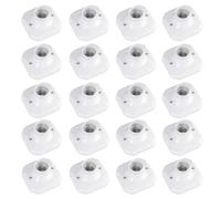 WIYETY 20 portalampada E27: portalampada da parete con filettatura per LED fino a 60 W e 250 V, attacco universale E27 per soffitto cantina, parete in legno, bianco
