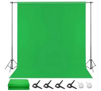 WIYETY 200 x 300 cm Green Screen Background: Photo Wall Background lavabile, Green Screen Background per fotografie, video e TV, con 4 clip di sfondo per foto da 4 pollici