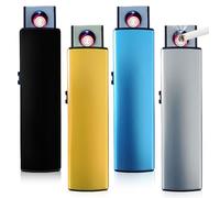 WIYETY 4 accendini elettronici: accendino elettrico antivento con porta USB, accensione a due lati, accendino senza fiamma, accendino USB ricaricabile, senza gas