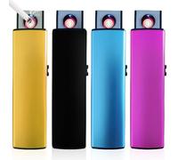 WIYETY 4 accendini elettronici, antivento, accendino elettrico con connettore USB, accensione a doppia faccia, senza fiamma, senza gas