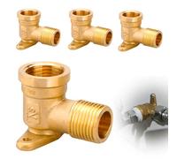 WIYETY 4 dischi da parete da 1/2": attacco a parete per acqua, filettatura interna, presa da parete da 1/2", in ottone, rondella da parete a 90 gradi, raccordo a parete con filettatura interna