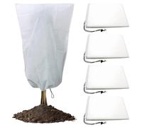 WIYETY 4 pezzi protezione invernale per piante: sacchetto antigelo per piante in vaso, custodia protettiva per piante con cerniera e cordino, protezione invernale per piante (80 cm x 120 cm)