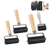 WIYETY 4 Pezzi Rulli in Gomma Rullo di Gomma, Rullo da Inchiostro, Facile da Pulire Rullo per Inchiostro per Dipingere con Emboss di Piante per Vernice, Pittura, Artistica, Artigianale, 3,5/6 /10cm