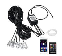 WIYETY 5 IN 1 Illuminazione interna LED per auto, 6M illuminazione interna RGB per auto con controllo tramite APP, illuminazione ambiente 12V, luce per l'atmosfera, per cruscotto e fessura della porta