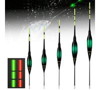 WIYETY 5 pose da pesca a LED, con sensore di gravità e base, scolorimento del gancio per dentieri, ideale per la pesca, per le immersioni, pesca al lago, fiume o stagno