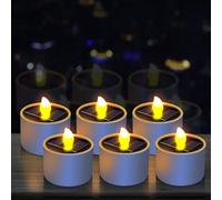 WIYETY 6 lumini solari: candele impermeabili, ricaricabili, luce bianca calda, per esterni, giardino, feste, balconi, matrimoni