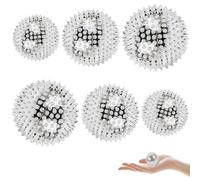 WIYETY 6 palline da massaggio magnetiche spinose: palla per riccio ad alto stress 32 mm, 47 mm, diametro 56 mm, sfere per agopressione per sollievo dallo stress o massaggio