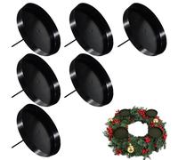 WIYETY 6 portacandele a forma di corona dell'Avvento, colore nero, 8 cm, in metallo con spina, per candele, decorazione da tavolo