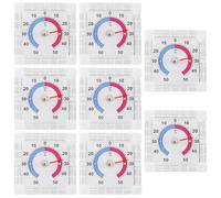 WIYETY 8 termoigrometro: trasparente, autoadesivo, termometro analogico per finestra, termometro per finestra, termometro esterno, indicatore della temperatura, scala bicolore 7,6 x 7,6 cm, bianco