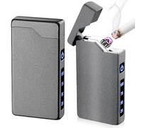 WIYETY Accendino ad arco elettrico ricaricabile USB: impermeabile e antivento, indicatore di batteria, accendino al plasma tipo C per uomo (nero)