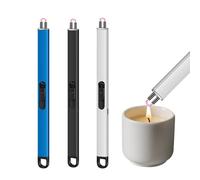 WIYETY Accendino elettrico ad arco, 3 pezzi USB, ricaricabile, lungo, con lucchetto di sicurezza, senza fiamma, antivento, per candele, barbecue, stufa, camino e campeggio