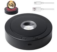 WIYETY Base LED rotonda girevole: supporto display a LED nero con 8 modalità di luce, tipo C o 3 batterie AAA, base display desktop, piastra base giradischi per sfera di vetro, arte cristallina