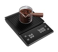 WIYETY Bilancia da caffè digitale con timer: bilancia da caffè ricaricabile con 0,1 g ad alta precisione, con display a LED e funzione tara, bilancia da cucina, per caffè con filtro, peso massimo 3 kg