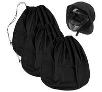 WIYETY Borsa per Casco, 3 Borse in Peluche con Coulisse, Zaino Portacasco Portatile, 47 x 43 cm, Nero, per Moto, Bicicletta, Sci