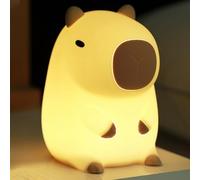 WIYETY Capybara - Luce notturna per bambini Capybara con timer dimmerabile, lampada tattile ricaricabile tramite USB, lampada Capybara, lampada da comodino per bambini, lampada da allattamento per la