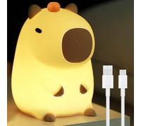 WIYETY Capybara, luce notturna per bambini, dimmerabile: USB ricaricabile, lampada Capybara, lampada da comodino per bambini, in morbido silicone, touch a LED, con timer, luce per allattamento,