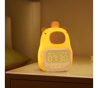 WIYETY Capybara sveglia con luce notturna: sveglia dolce per camera da letto con luce notturna dimmerabile, lampada da tavolo ricaricabile per principianti, ragazze e ragazzi