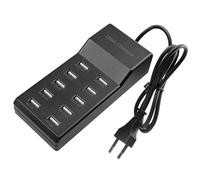 WIYETY Caricatore USB a 10 porte: stazione di ricarica USB multiporta da 50 W, porta singola 5 V/2,4 A, 10 porte, ricarica rapida, con tecnologia di rilevamento automatico, per vari dispositivi