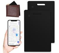 WIYETY Carta Tracker per Portafoglio Ultra-Compatta: 2 Pezzi Tracker GPS Impermeabile IP68, Installazione e Tracciamento Facili, per Portafogli, Passaporti e Valigie da Viaggio (85x54x1.8mm, Nero)