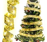 WIYETY Catena di luci per albero di Natale, 5 cm x 10 m, nastro di Natale, per interni, esterni, decorazioni per albero di Natale, matrimoni, decorazioni per le vacanze