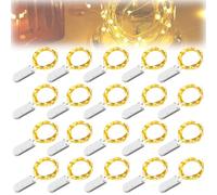 WIYETY Catena luminosa a LED, 20 pezzi, 2 m, funzionamento a batteria, impermeabile, per feste, Natale, Halloween, matrimonio, Natale, decorazione (bianco caldo)