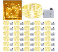 WIYETY Catena luminosa a LED, 30 pezzi, 2 m, funzionamento a batteria, impermeabile, per feste, Natale, Halloween, matrimonio, Natale, decorazione (bianco caldo)