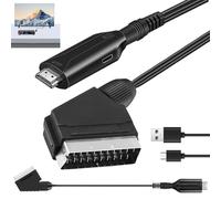 WIYETY Cavo SCART a HDMI: adattatore con cavo HDMI e SCART, Full HD 1080P/720P, convertitore audio video per HDTV STB VHS Xbox PS3 Sky DVD Blu-Ray