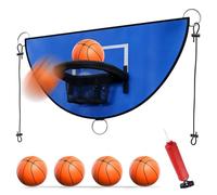 WIYETY Cestino da basket trampolino: mini cestino da basket con 3 mini palline da basket, set di accessori per trampolino da basket per bambini adulti interni ed esterni, blu