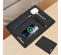 WIYETY Comodino da Appendere al Letto Nero Con Clip - Vassoio da Letto Con Ripiano