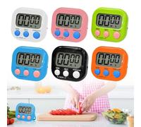 WIYETY Cronometro magnetico: timer digitale da cucina con orologio con grande display LCD muto per cucine, uffici, sport (batterie non incluse) (6)