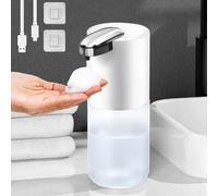 WIYETY Dispenser di sapone automatico, 380 ml, erogatore di sapone elettrico, regolabile in 4 livelli, dispenser di sapone in schiuma No Touch, IPX5, impermeabile, per cucina, bagno, ricarica USB-C