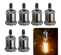 WIYETY E27 - Lampada a sospensione vintage, 6 pezzi, attacco lampada Edison vintage portalampada in alluminio di alta qualità, adattatore per lampada da parete fai da te