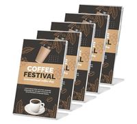 WIYETY Espositori da tavolo in acrilico A5, 5 pezzi, trasparenti, per pubblicità, per ristoranti, ufficio, promozioni, bancone