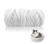 WIYETY Fai da te e ingombranti gomitoli di lana: 500 g, filato per lavori a maglia a mano, per lavori a maglia a mano, per coperte, cesti per animali domestici, bianco