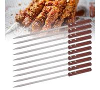 WIYETY Kebab in Acciaio Inox: Spiedini Acciaio Acciaio Inox Riutilizzabili Accessori Barbecue Manico in Legno Spiedini Barbecue Spiedini Piatti 40 cm Extra Lungo Utensili Barbecue