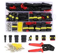 WIYETY - Kit di connettori per cavi auto impermeabili, 352 pezzi + pinza crimpatrice, kit di connettori per auto, connettori per cavi auto da 1/2/3/4/5/6 poli