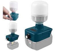 WIYETY Lampada a Batteria per Bosch 18V: 12W Luce da Lavoro LED con Attacco E27, Luminosità Regolabile 350-1300LM, Faro da Lavoro LED Portatile, Torcia Luce da Cantiere per Bosch 18V Batteria, Blu