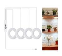 WIYETY Lampada a LED per piante a spettro completo con timer per auto 3/9/12H e adattatore USB, soffitto Grow Light con 3 colori, 10 luminosità (bianco 4 teste)