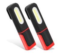 WIYETY Lampada da lavoro a LED con base magnetica, lampada da lavoro a LED ricaricabile, girevole a 360° con gancio, lampada da lavoro a LED con torcia con 3 modalità di luce per esterni, riparazione