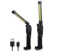 WIYETY Lampada da Lavoro a LED Ricaricabile - Torcia Pieghevole Con Magnete e Gancio - Luce di Ispezione per Officina e Riparazione