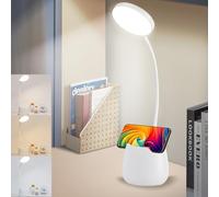 WIYETY lampada da scrivania a LED per bambini, dimmerabile, con 3 temperature di colore, lampada da comodino USB e touch, braccio flessibile