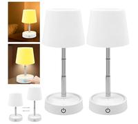 WIYETY Lampada da tavolo a LED, 2 pezzi, lampada da tavolo a LED, regolabile in altezza, dimmerabile, lampada da tavolo a LED, lampada da tavolo, per comodino, scrivania, camera da letto, soggiorno