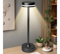 WIYETY Lampada da tavolo a LED senza fili, batteria da 2000 mAh, lampada da tavolo ricaricabile, lampada da tavolo USB, dimmerabile, 3 temperature di colore, per tavolo da pranzo, comodino, scrivania